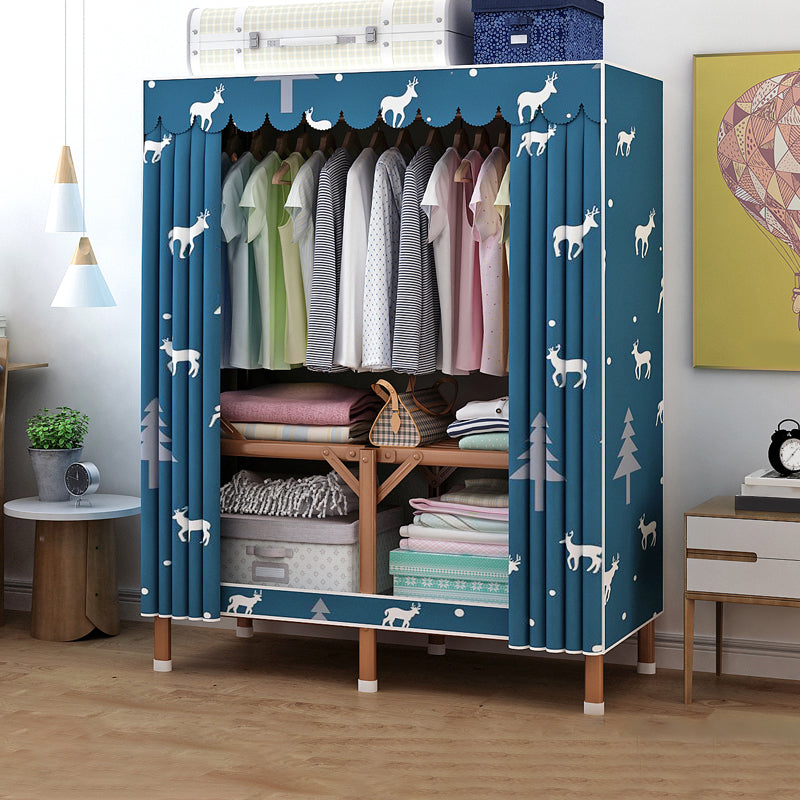 Metal Wardrobe Armoire with Legs Modern Wardrobe Closet with Shelves