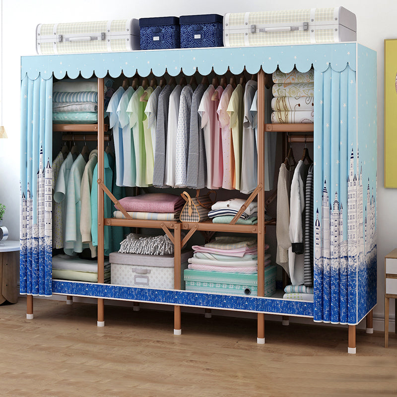 Metal Wardrobe Armoire with Legs Modern Wardrobe Closet with Shelves