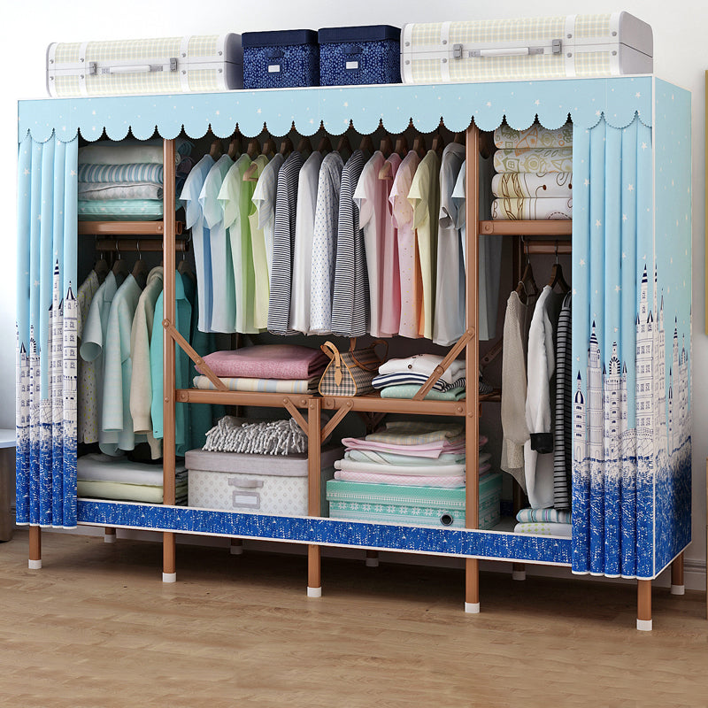 Metal Wardrobe Armoire with Legs Modern Wardrobe Closet with Shelves