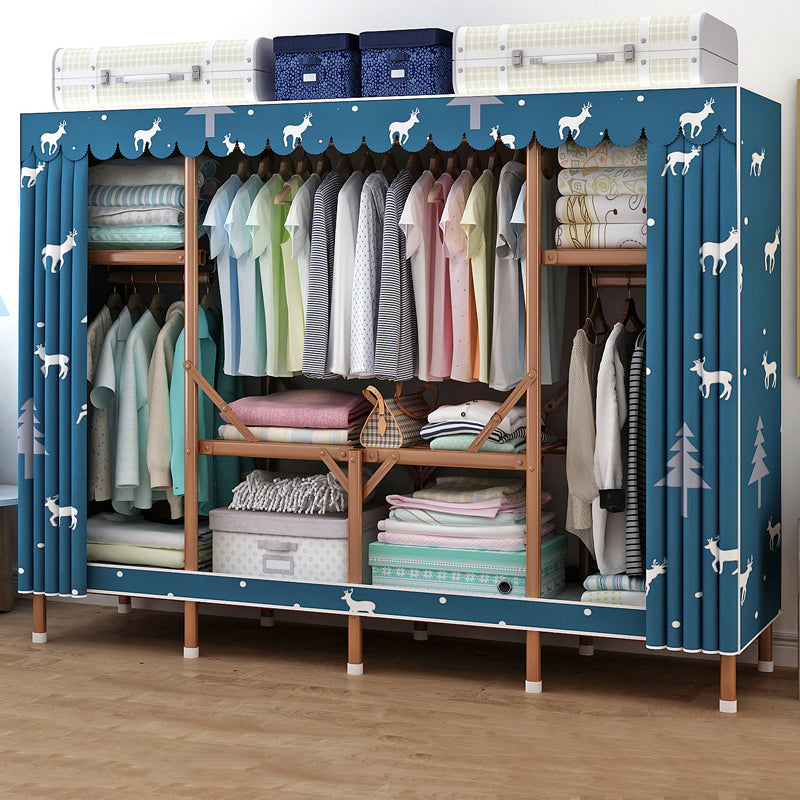 Metal Wardrobe Armoire with Legs Modern Wardrobe Closet with Shelves