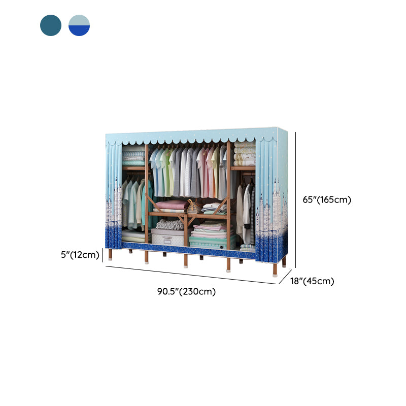 Metal Wardrobe Armoire with Legs Modern Wardrobe Closet with Shelves