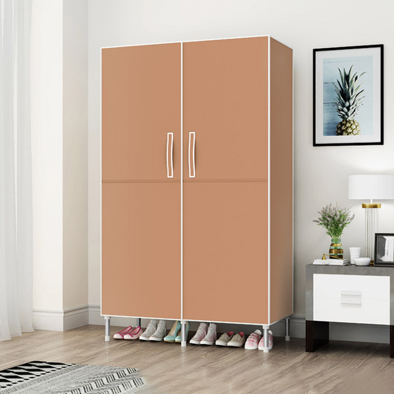 Hinged Wardrobe Cabinet Steel Wardrobe Armoire with Garment Rod