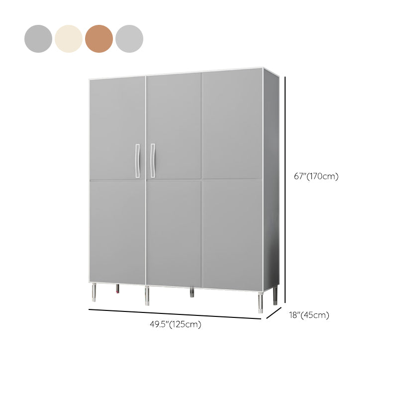 Hinged Wardrobe Cabinet Steel Wardrobe Armoire with Garment Rod