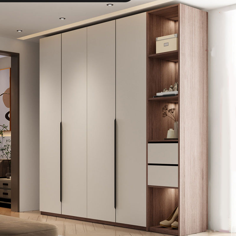 Hinged Wardrobe Cabinet Engineered Wood Wardrobe Armoire for Home