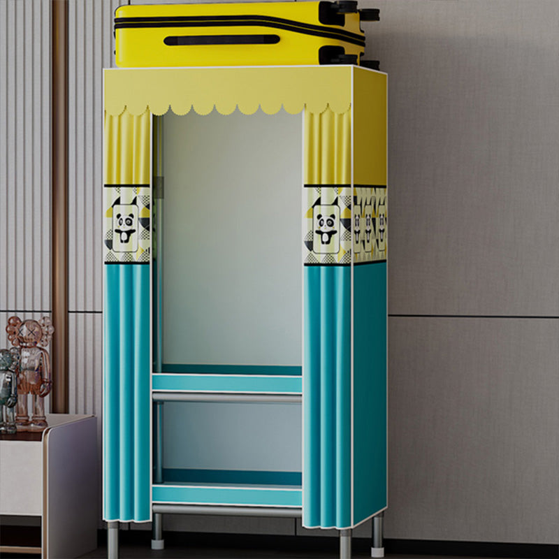 Metal Wardrobe Armoire with Shelves Contemporary Wardrobe Closet