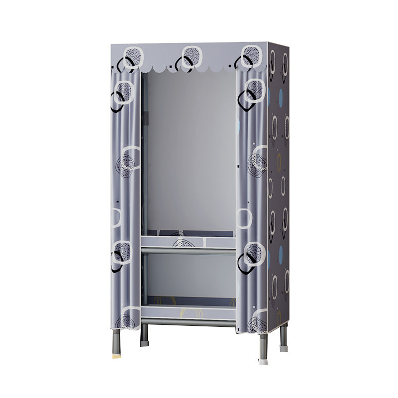 Metal Wardrobe Armoire with Shelves Contemporary Wardrobe Closet