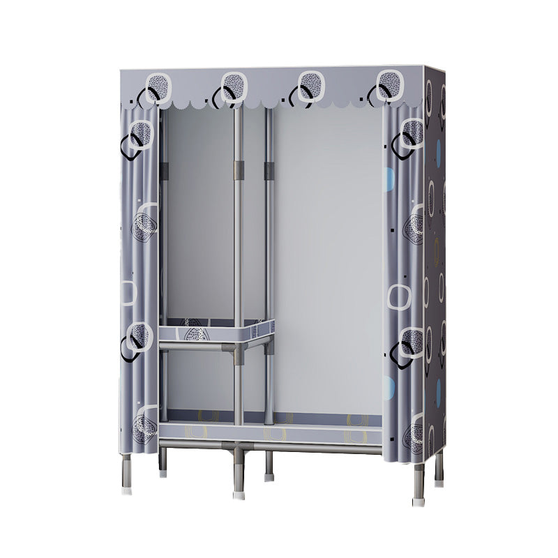 Metal Wardrobe Armoire with Shelves Contemporary Wardrobe Closet