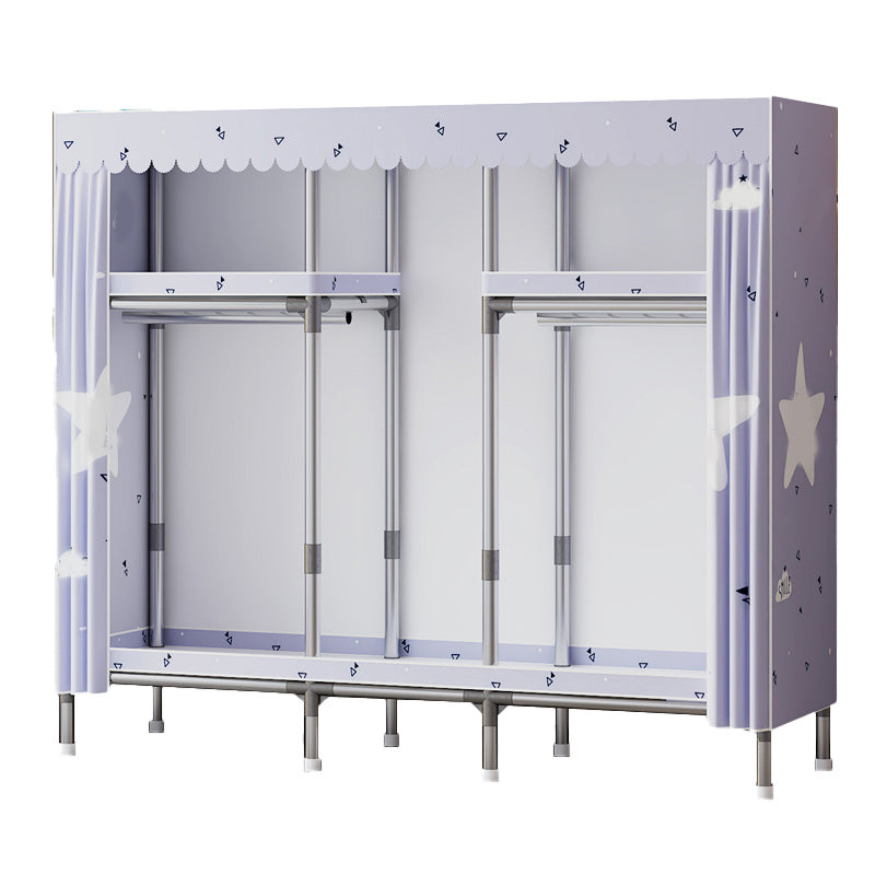 Metal Wardrobe Armoire with Shelves Contemporary Wardrobe Closet