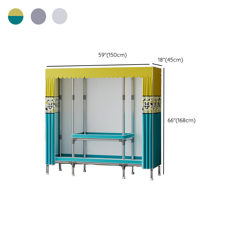 Metal Wardrobe Armoire with Shelves Contemporary Wardrobe Closet