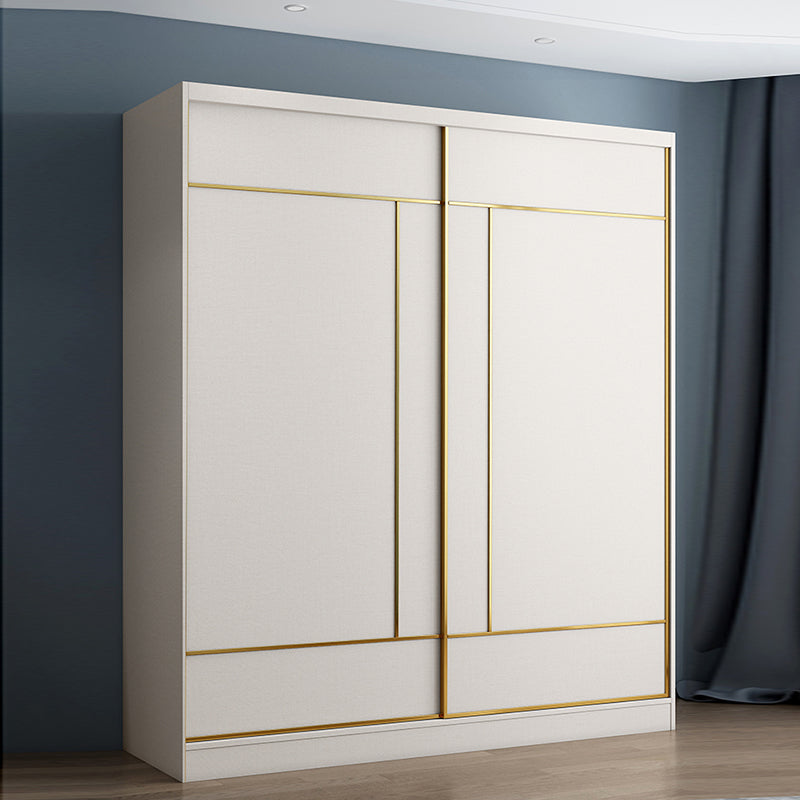 White Colour Wooden Wardrobe Cloth Rod Included Wardrobe Closet for Home