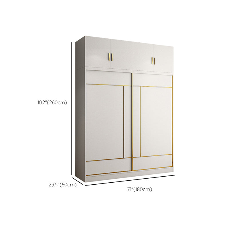 White Colour Wooden Wardrobe Cloth Rod Included Wardrobe Closet for Home