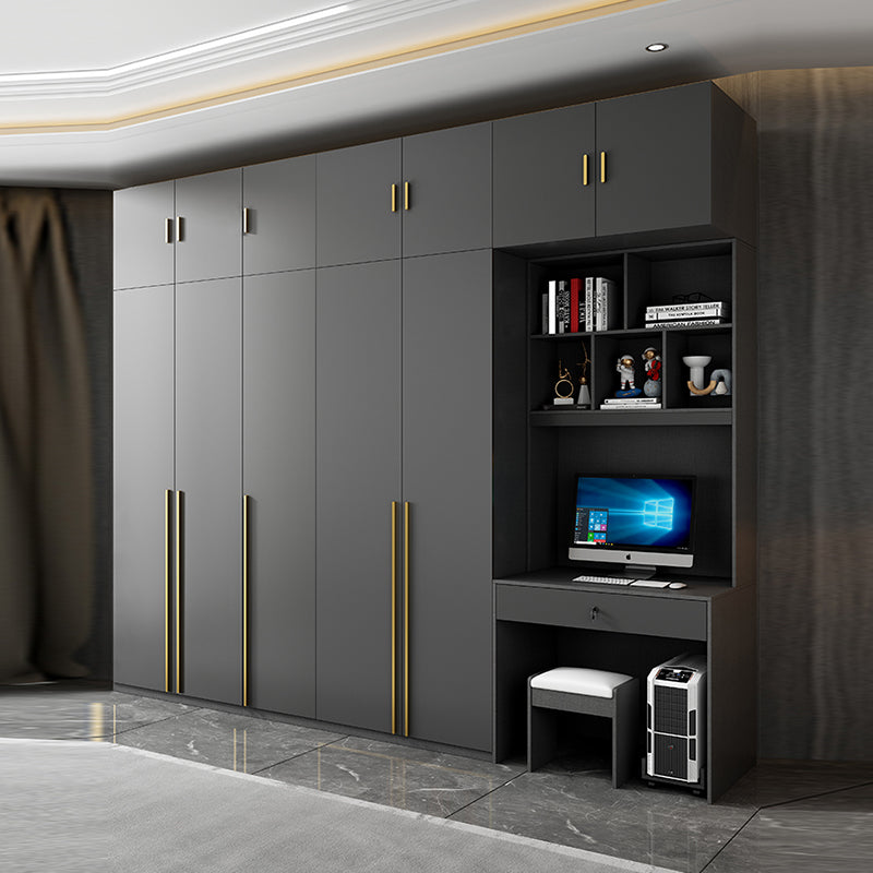 Black Colour Wooden Wardrobe Soft Close Drawer Wardrobe Closet for Home