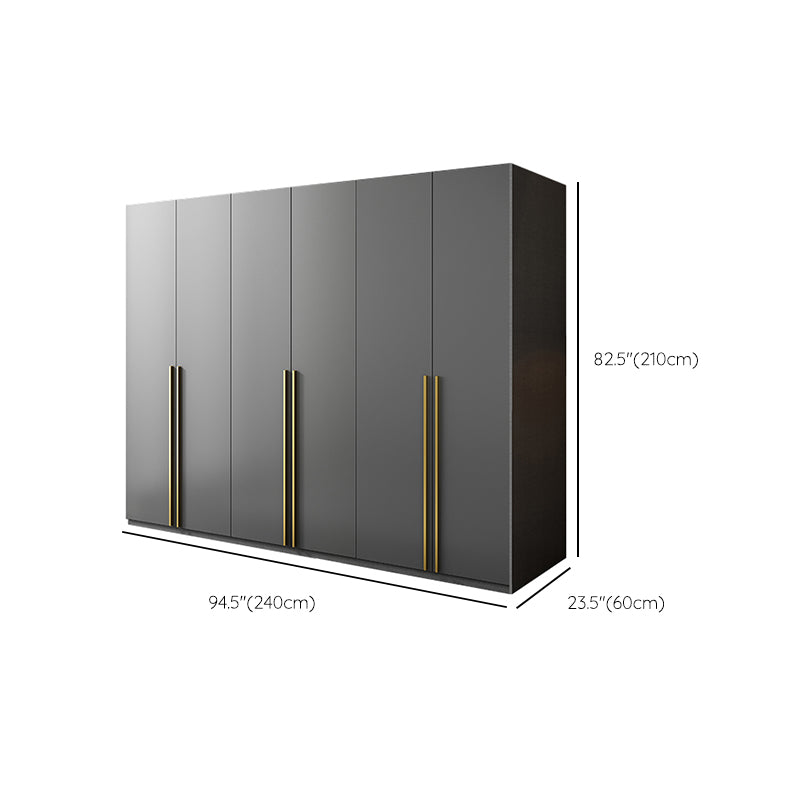 Black Colour Wooden Wardrobe Soft Close Drawer Wardrobe Closet for Home