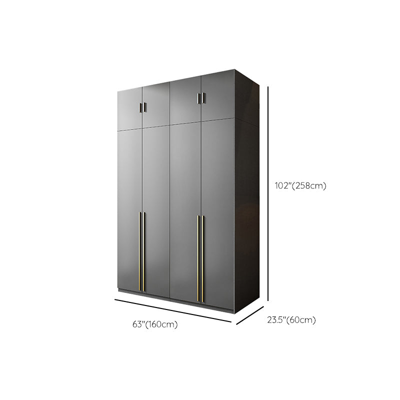 Black Colour Wooden Wardrobe Soft Close Drawer Wardrobe Closet for Home