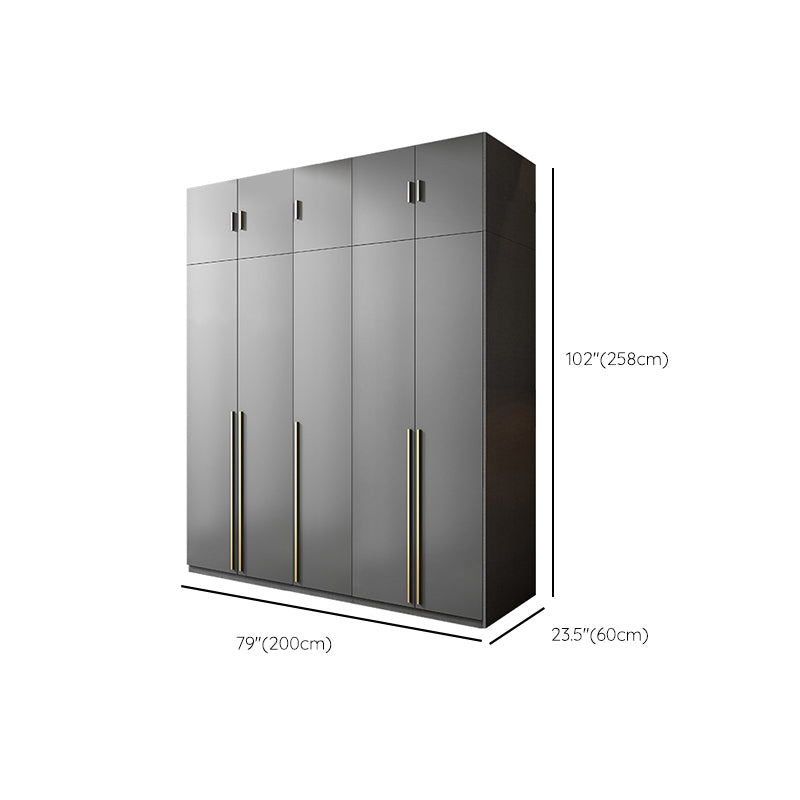 Black Colour Wooden Wardrobe Soft Close Drawer Wardrobe Closet for Home