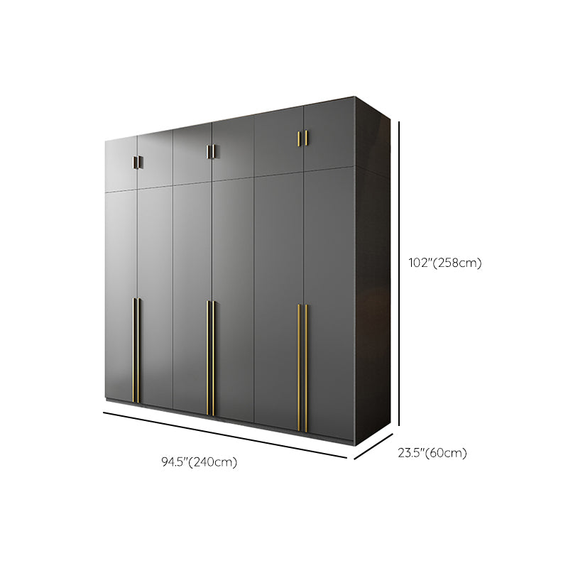 Black Colour Wooden Wardrobe Soft Close Drawer Wardrobe Closet for Home