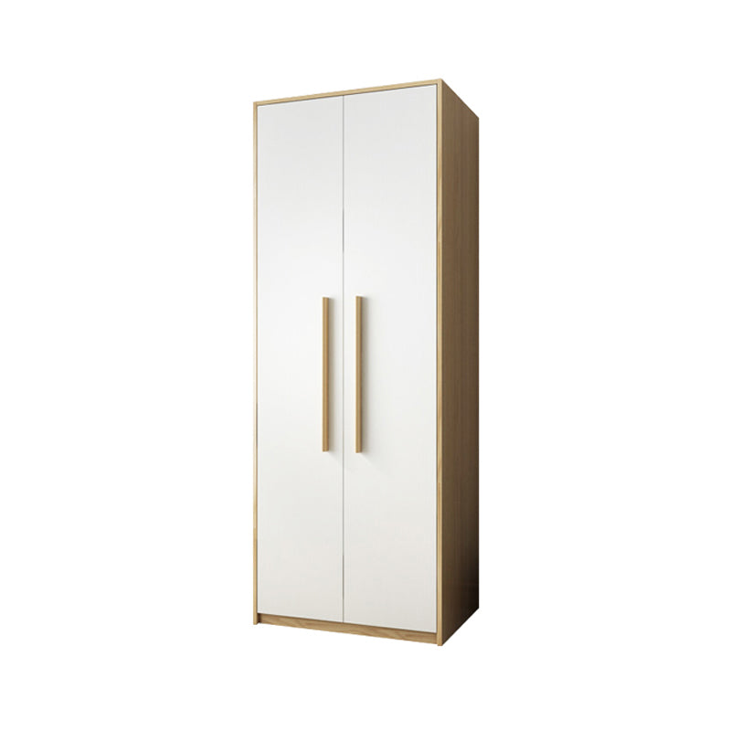 Hinged Wardrobe Armoire with Garment Rod Modern Wardrobe Cabinet for Home