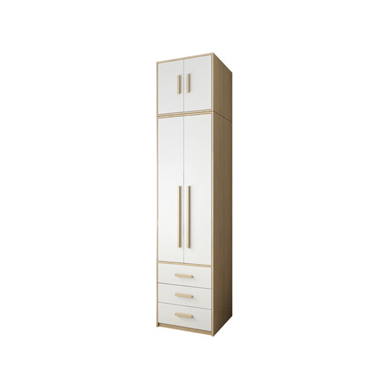 Hinged Wardrobe Armoire with Garment Rod Modern Wardrobe Cabinet for Home