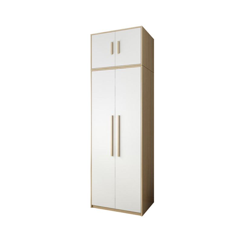 Hinged Wardrobe Armoire with Garment Rod Modern Wardrobe Cabinet for Home