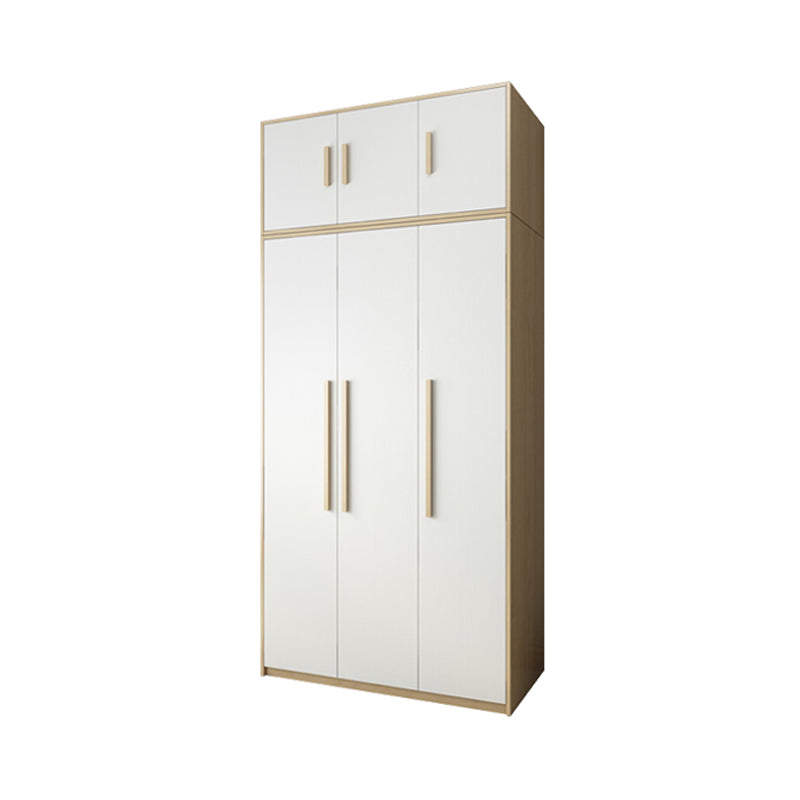 Hinged Wardrobe Armoire with Garment Rod Modern Wardrobe Cabinet for Home