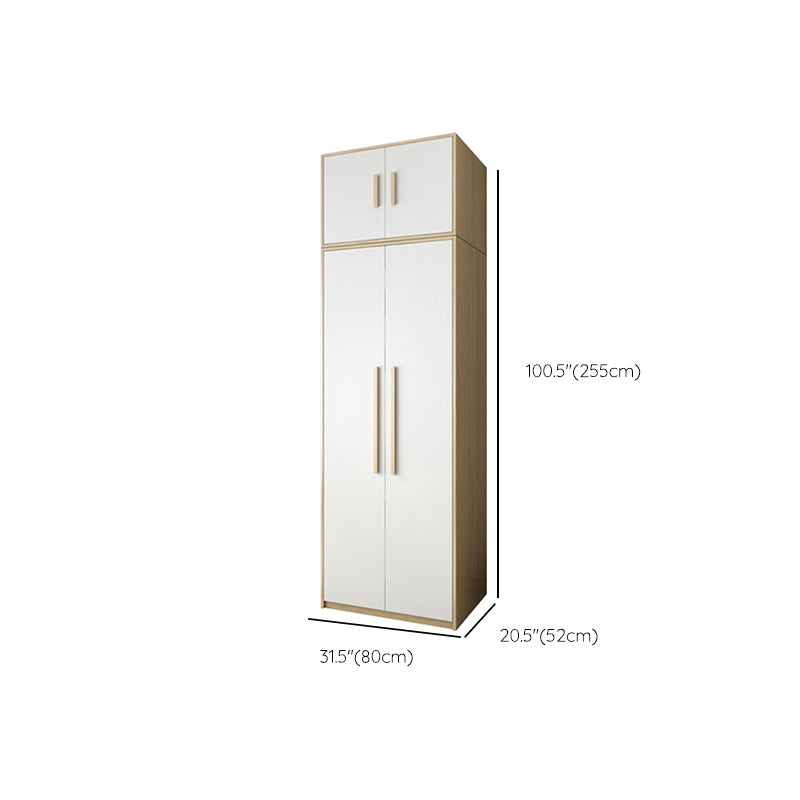 Hinged Wardrobe Armoire with Garment Rod Modern Wardrobe Cabinet for Home