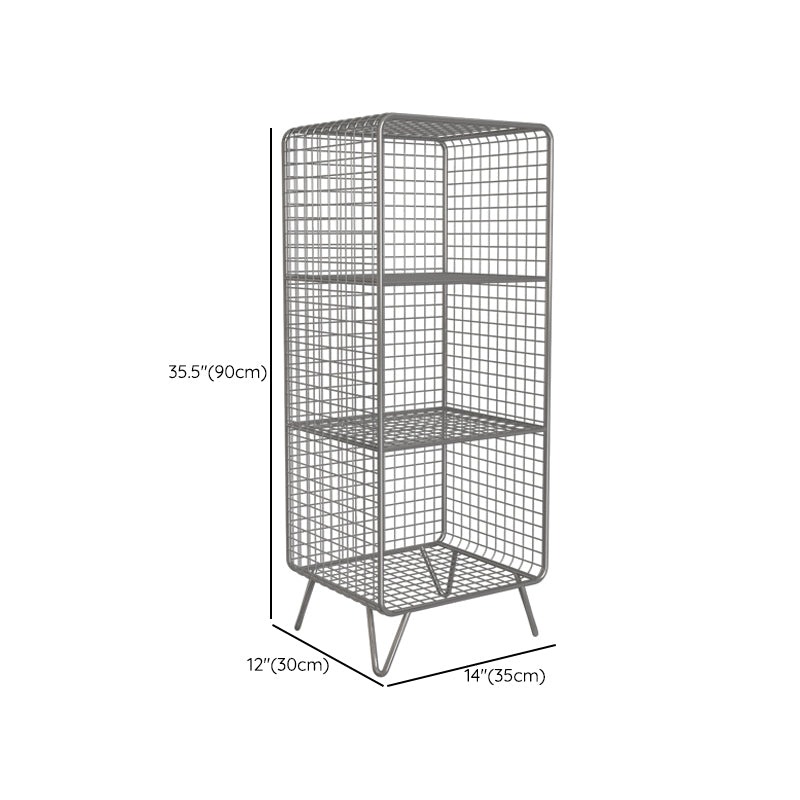 Industrial Antique Finish Shelf Bookcase Metal Etagere Bookshelf