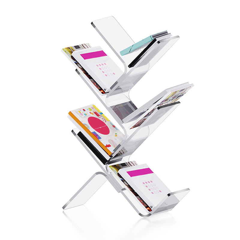 Modern Antique Finish Shelf Bookcase Acrylic Book Shelf with Shelves