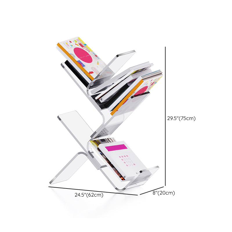 Modern Antique Finish Shelf Bookcase Acrylic Book Shelf with Shelves