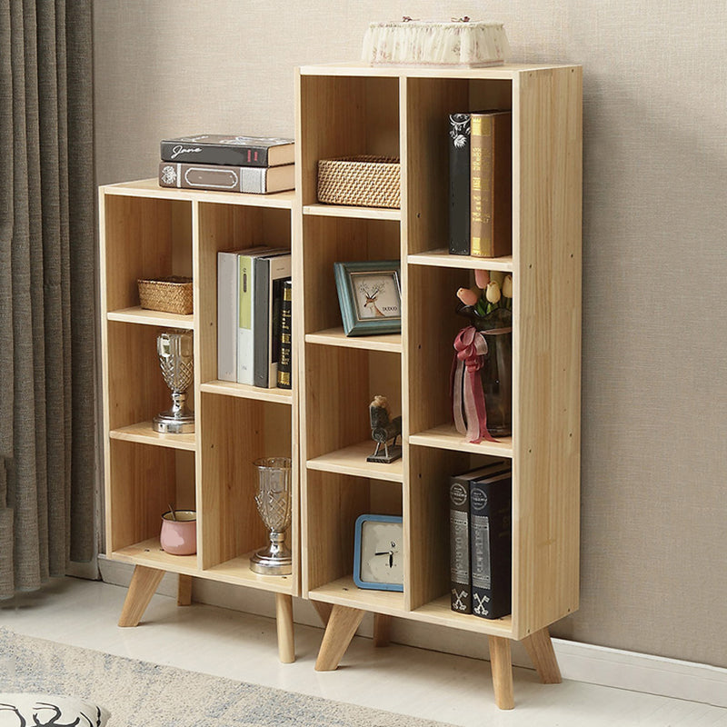 Modern Wooden Bookcase Standard Closed Back Bookshelf with Shelves