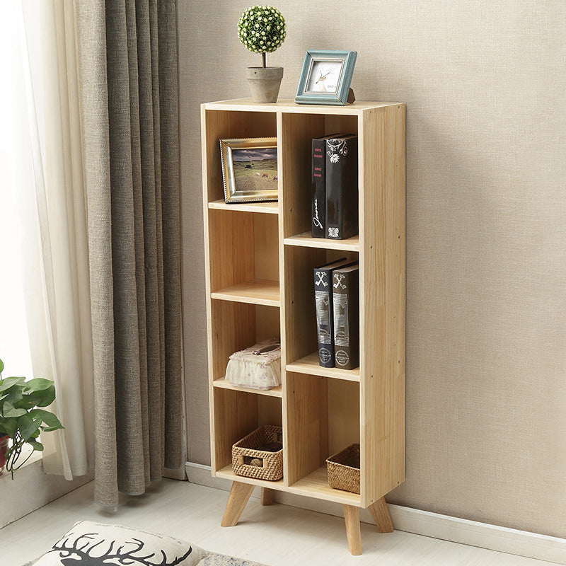 Modern Wooden Bookcase Standard Closed Back Bookshelf with Shelves