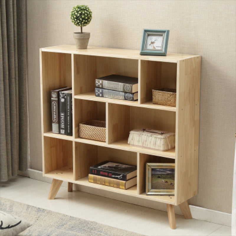 Modern Wooden Bookcase Standard Closed Back Bookshelf with Shelves