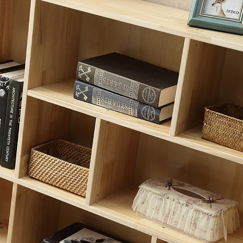 Modern Wooden Bookcase Standard Closed Back Bookshelf with Shelves