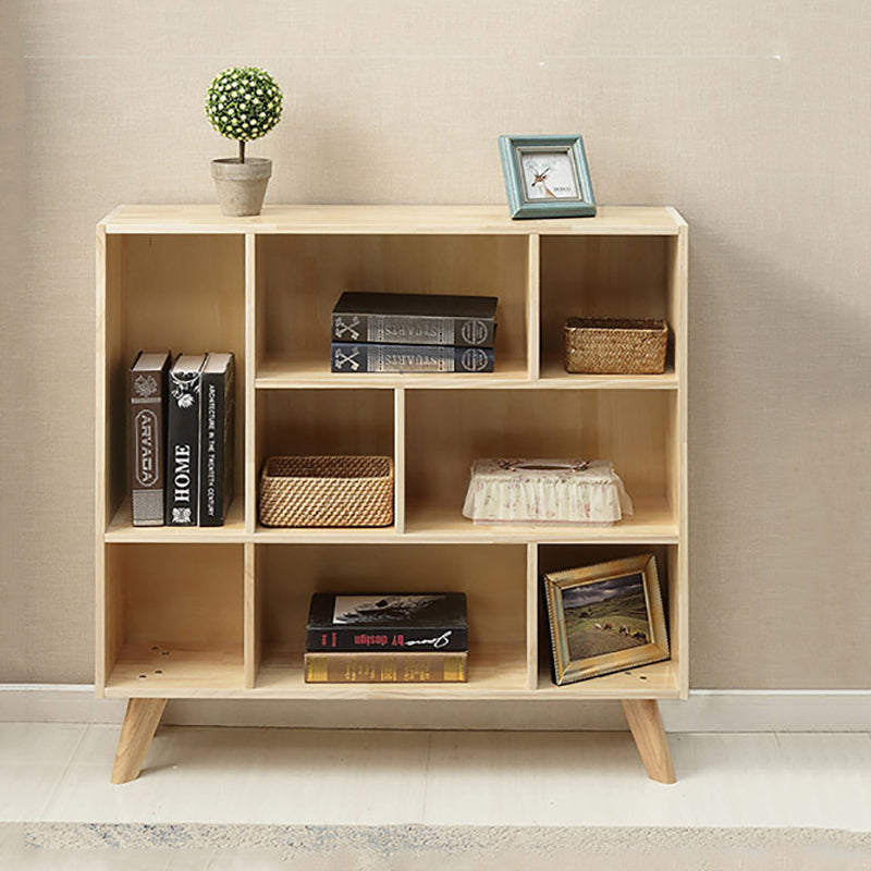 Modern Wooden Bookcase Standard Closed Back Bookshelf with Shelves