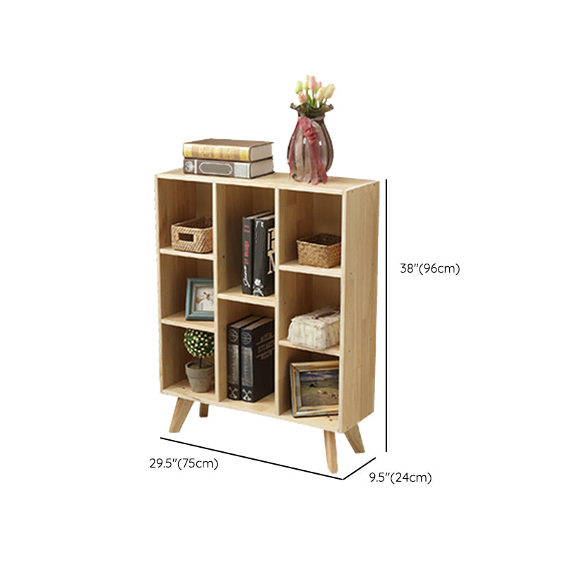 Modern Wooden Bookcase Standard Closed Back Bookshelf with Shelves