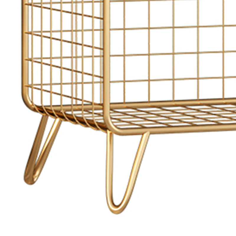 11.81" W Glam Antique Finish Shelf Bookcase Metal Book Shelf with Rectangular Shelves