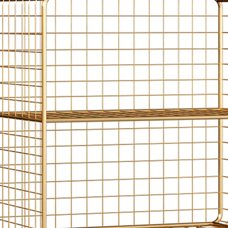 11.81" W Glam Antique Finish Shelf Bookcase Metal Book Shelf with Rectangular Shelves