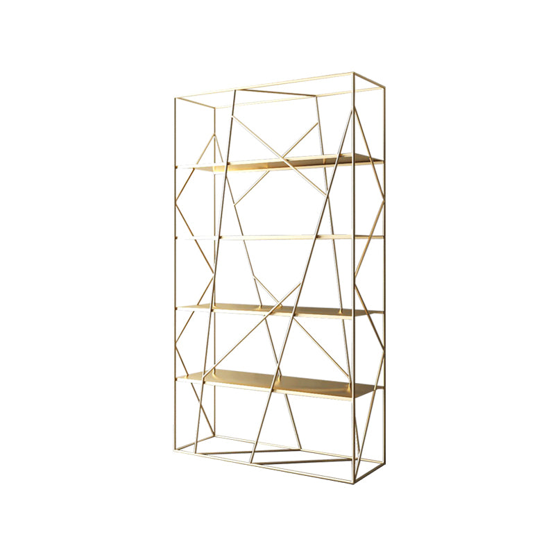 Industrial Etagere Bookcase Metal 4 Shelves Open Back Bookshelf