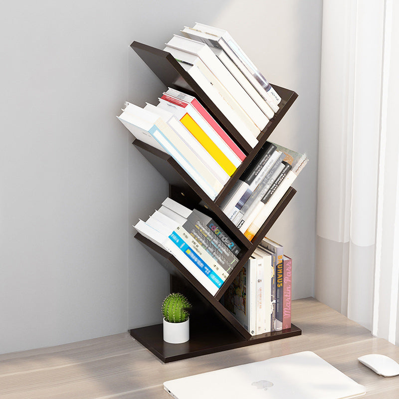 4 Shelves Standard Bookshelf Contemporary Engineered Wood Bookcase