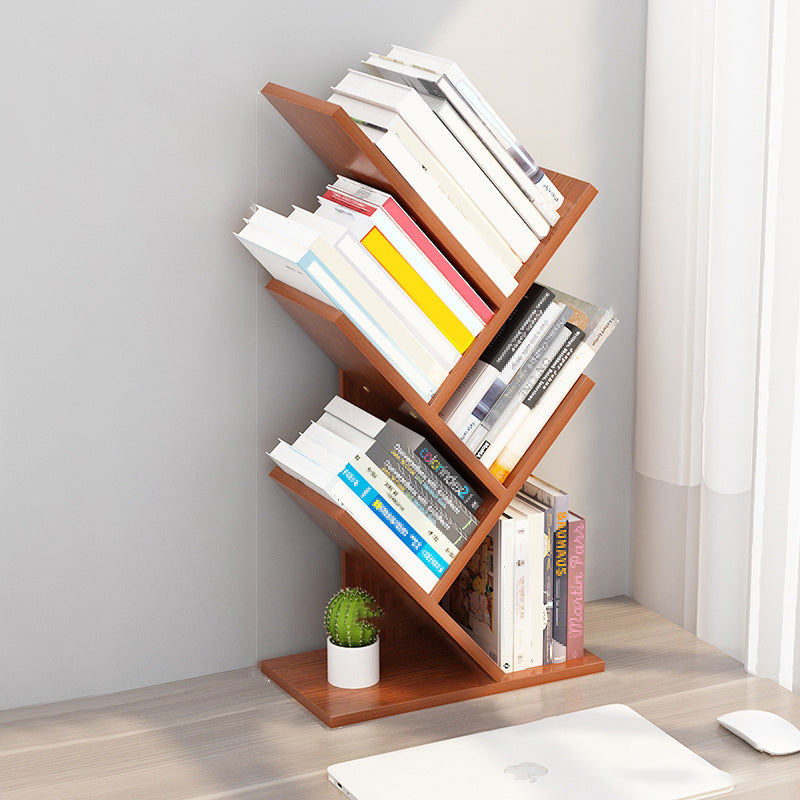 4 Shelves Standard Bookshelf Contemporary Engineered Wood Bookcase