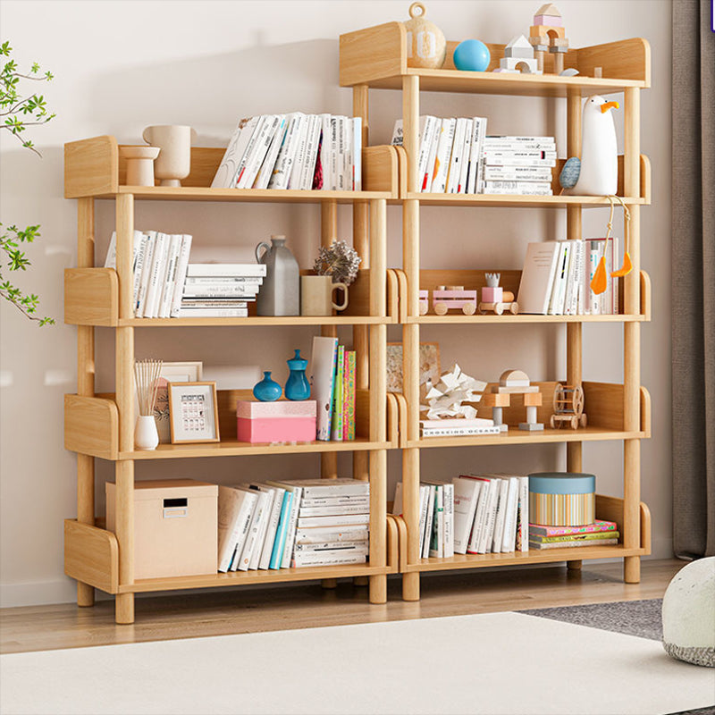 Contemporary Engineered Wood Bookcase Standard Open Back Bookshelf with Shelves