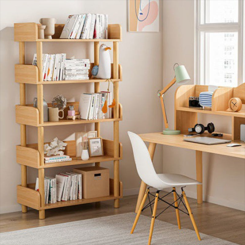 Contemporary Engineered Wood Bookcase Standard Open Back Bookshelf with Shelves