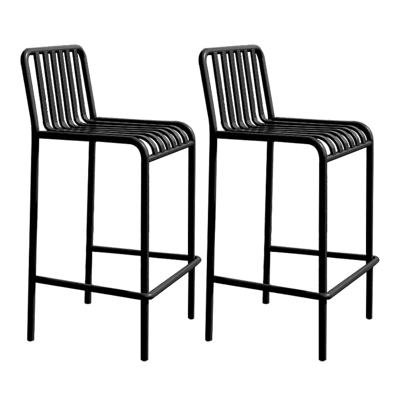 Industrial Armless Bar Stools Metal Dining Stool with Footrest