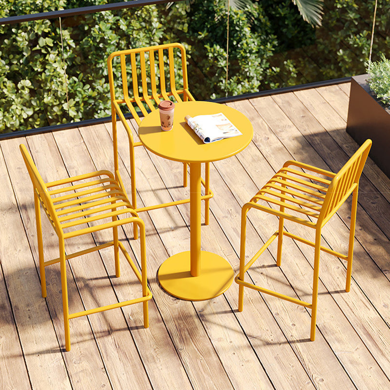 Industrial Armless Bar Stools Metal Dining Stool with Footrest