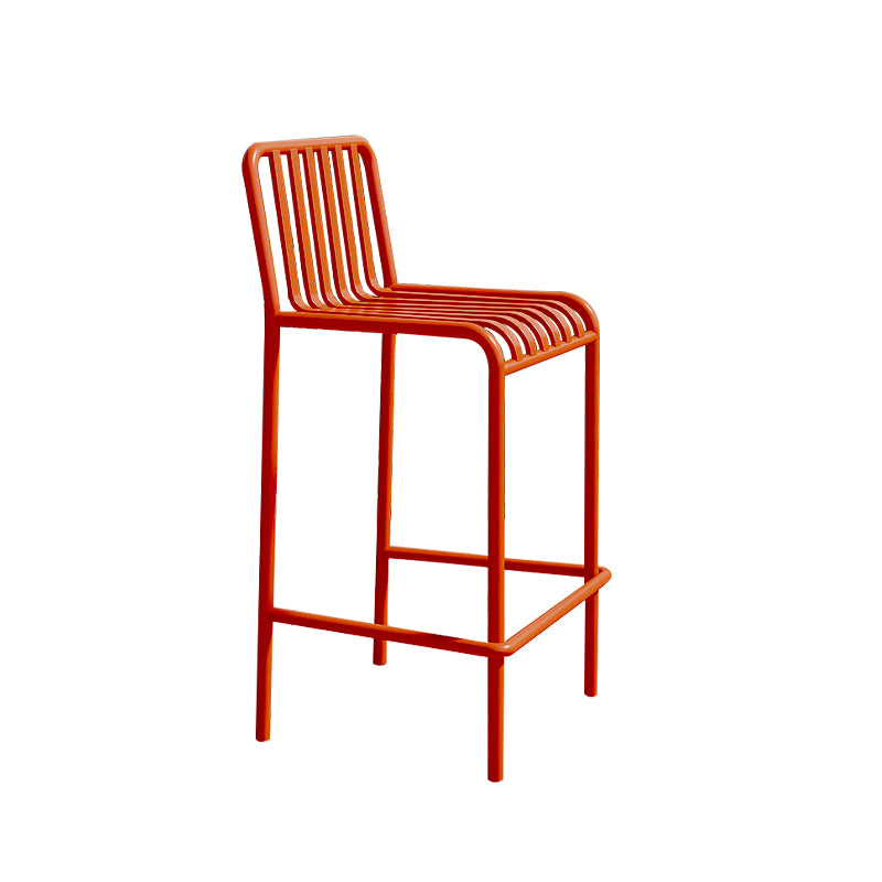 Industrial Armless Bar Stools Metal Dining Stool with Footrest