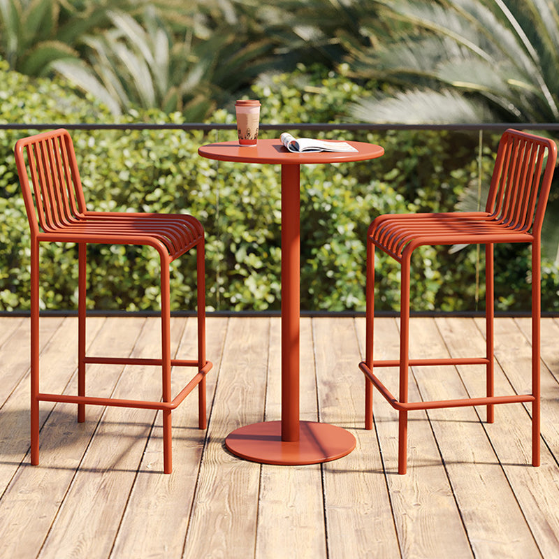 Industrial Armless Bar Stools Metal Dining Stool with Footrest