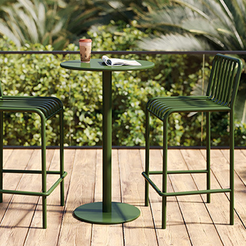 Industrial Armless Bar Stools Metal Dining Stool with Footrest