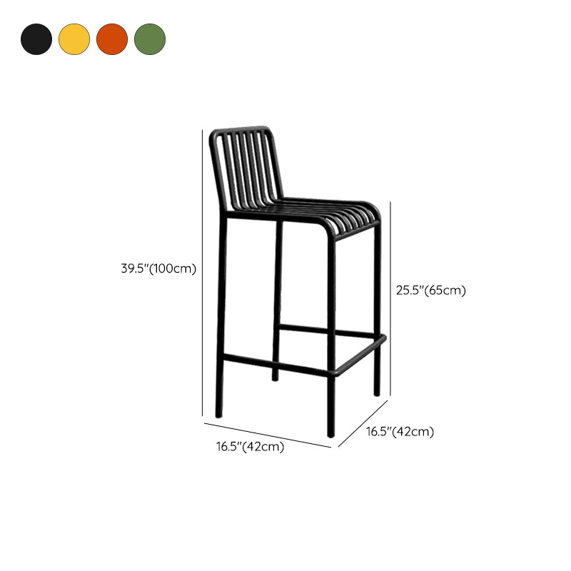 Industrial Armless Bar Stools Metal Dining Stool with Footrest