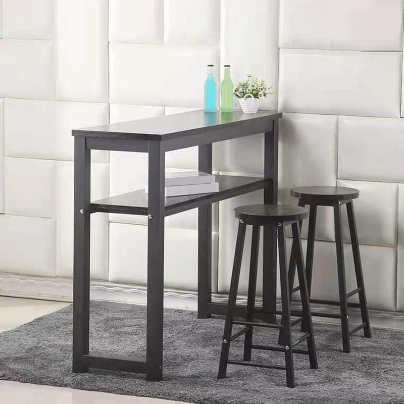 Rectangle Bar Table Contemporary Trestle Pub Table for Indoor and Breakroom