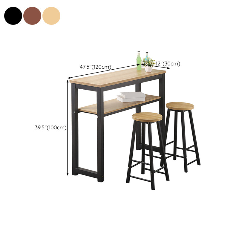 Rectangle Bar Table Contemporary Trestle Pub Table for Indoor and Breakroom