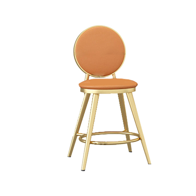 Leather Bar Stool Backrest Counter Stool for Bristol with Gold Frame